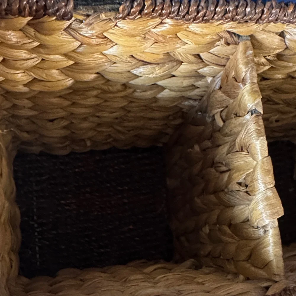 Vintage Woven Storage Basket - Brown